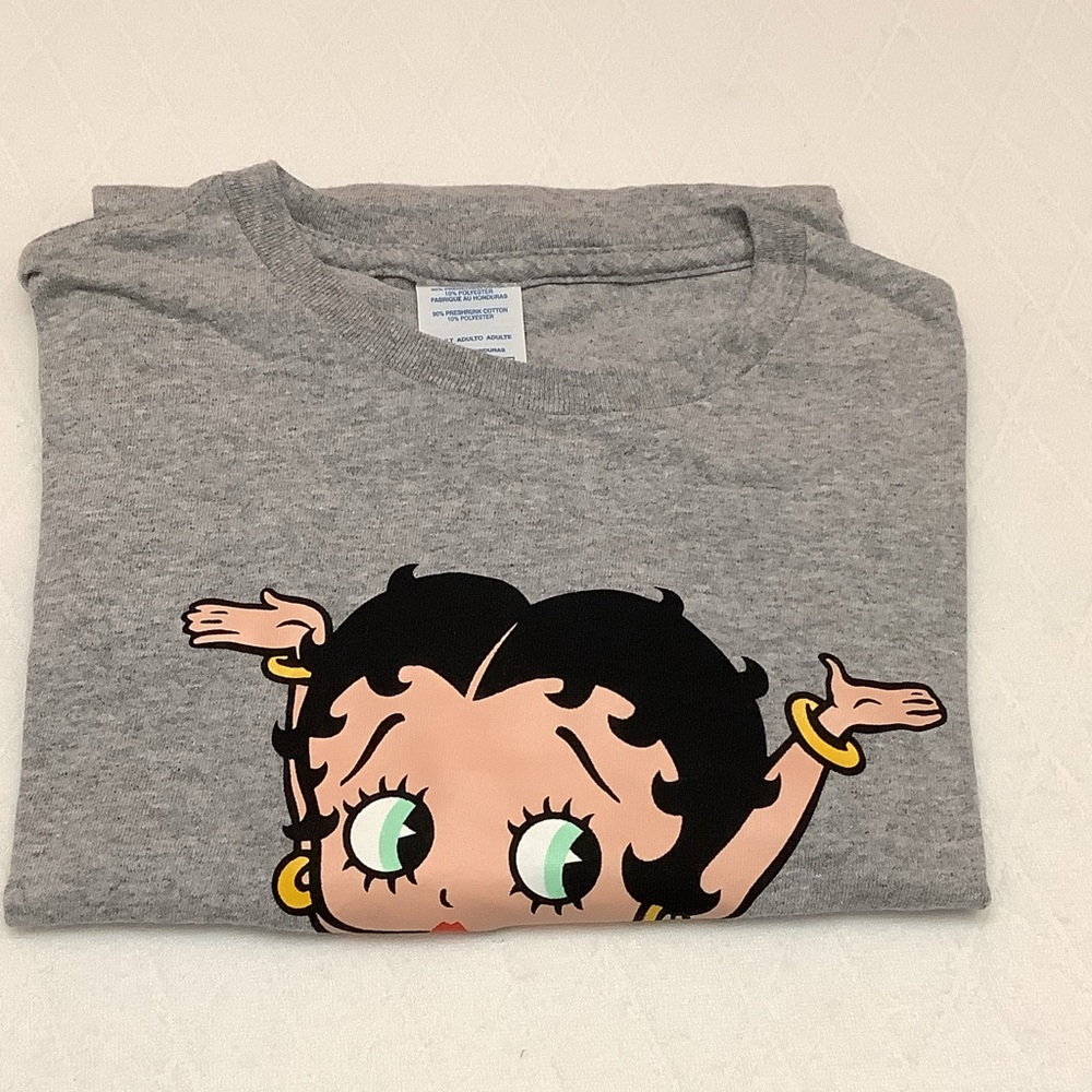 Betty Boop Gray Cartoon Character Women's Tee